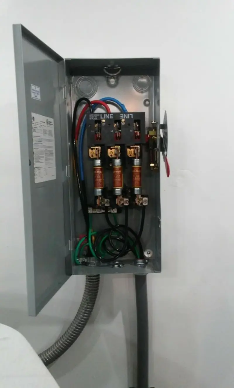 Three-phase disconnect switch installed for Electrical Wiring & Rewiring in Whiskey Creek
