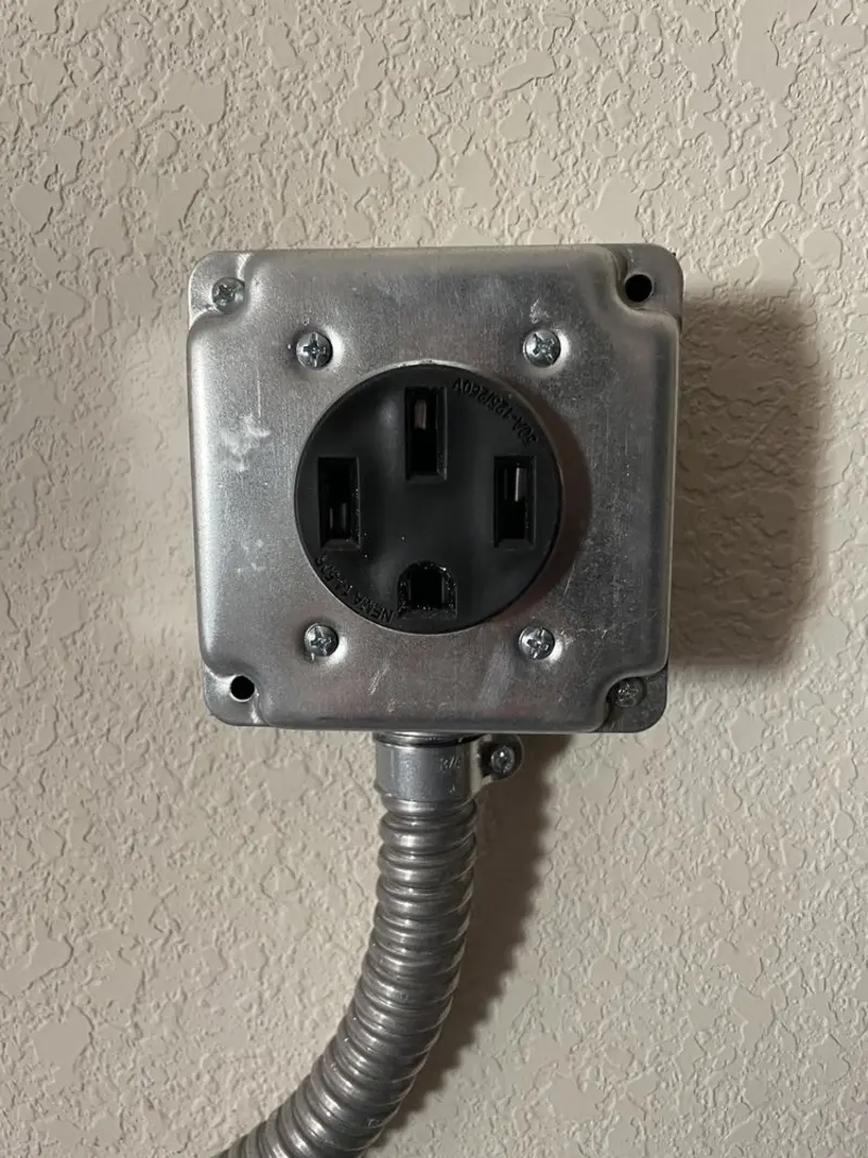 NEMA 14-50 outlet installed for Smart Home Electrical in Whiskey Creek